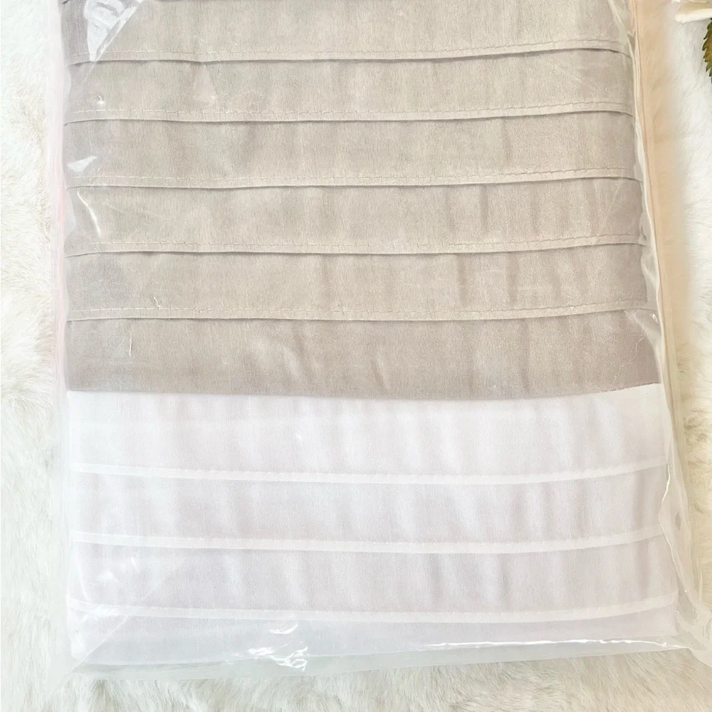 New w/tag MADISON PARK EASTRIDGE FAUX SILK SHOWER CURTAIN, 72”x72” Orange & Tan
